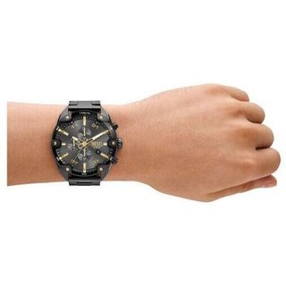 Reloj Diesel Spiked nuevo, negro y dorado