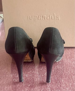 Zapatos Uterqüe Negros Tacón Peep Toe