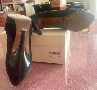 Zapatos Uterqüe Negros Tacón Peep Toe