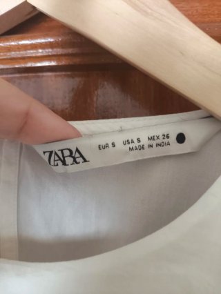 Vestido largo Zara bordado blanco