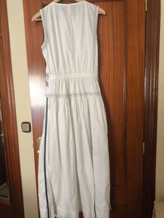 Vestido largo Zara bordado blanco