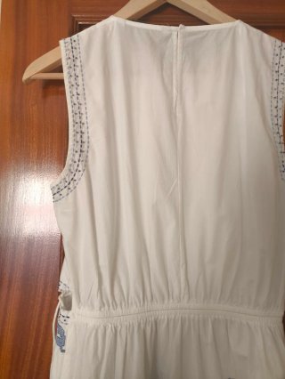 Vestido largo Zara bordado blanco
