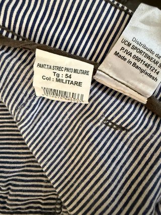 Pantaloni uomo taglia 54 verde militare