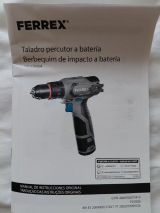 Taladro Percutor 12V Ferrex  Batería 2Ah
