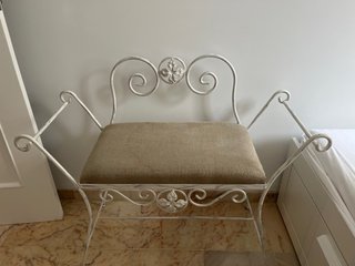 Banco de dormitorio hierro blanco