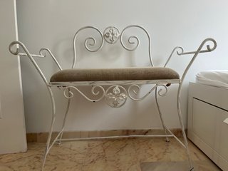 Banco de dormitorio hierro blanco