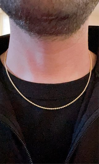 Collana funetta a corda in oro giallo 18kt 750