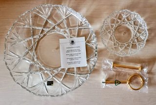 Frutero de cristal tallado 2 niveles. Sin estrenar