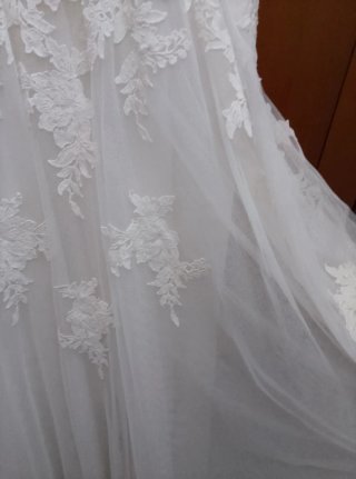 Abito da sposa bianco pizzo tulle