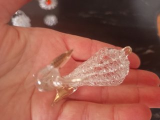 6 figuritas vidrio miniaturas, sin la  bandeja