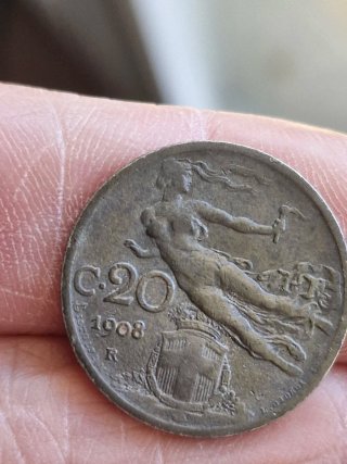 3 Monete 20 Lire 1908 Italia