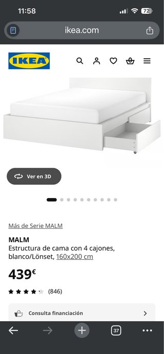Cama Matrimonio Ikea Blanca