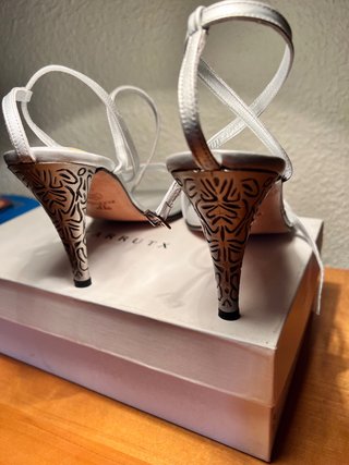Sandalias Farrutx Tacón Talla 39 Plata