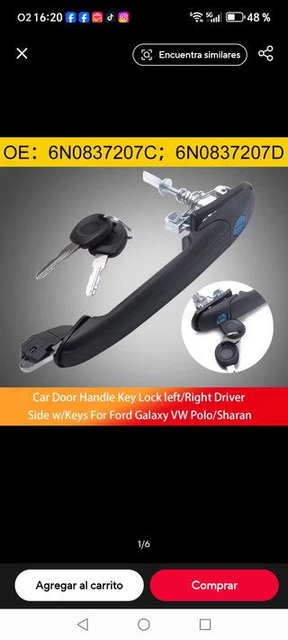 Manija Cerradura Puerta Coche VW Polo 6N