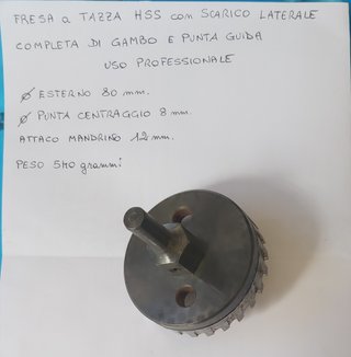 Fresa Tazza HSS Ø 80 mm