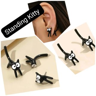 Pendientes Gatitos Negros , ratoncito y ranita
