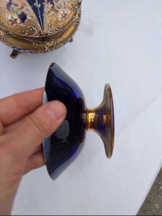 Portagioie e ciotola Murano blu oro