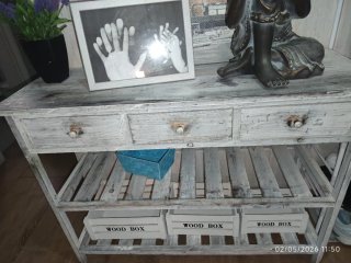 Mueble recibidor madera y espejo