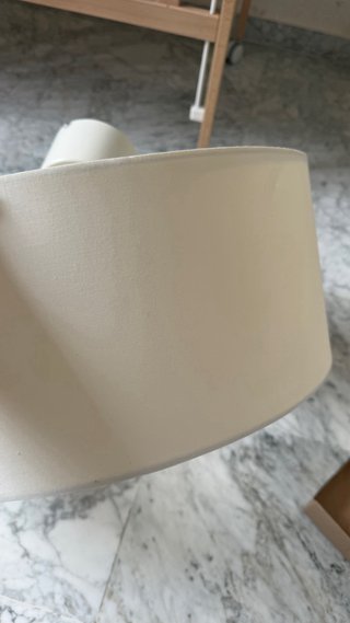 Lámpara de techo tela y metal beige