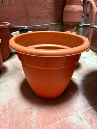 Maceteros de plástico naranja