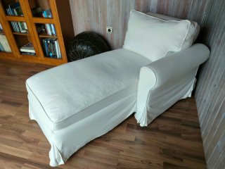 Chaiselongue tela blanco