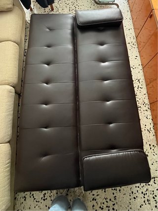 Sofá Cama Negro y Beige