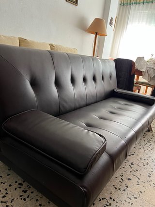 Sofá Cama Negro y Beige