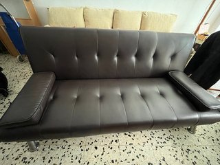 Sofá Cama Negro y Beige