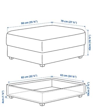 Reposapiés Ikea KIVIK Gris Oscuro Mueble Almacen