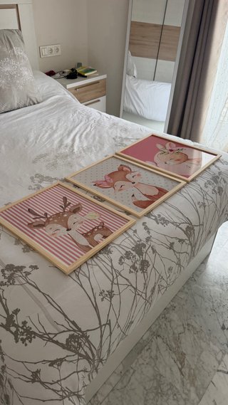Láminas Decorativas Infantil Ciervo y Mariposa