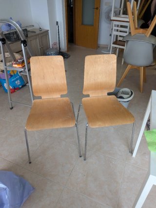 Pack 2 Sillas Madera y Metal
