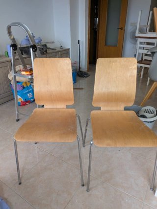 Pack 2 Sillas Madera y Metal