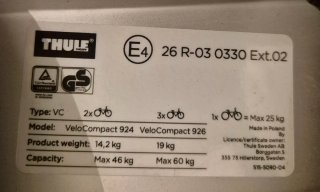 Portabicicletas Thule  2 bicicletas electricas