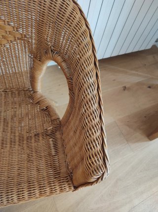 Silla de mimbre natural estilo boho