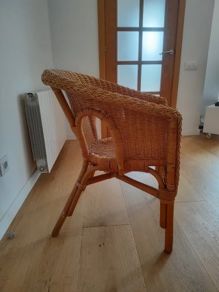 Silla de mimbre natural estilo boho