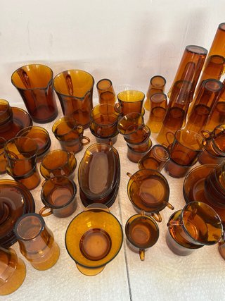 Vajilla y Cristalería Vintage Ámbar Duralex