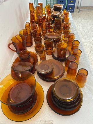 Vajilla y Cristalería Vintage Ámbar Duralex