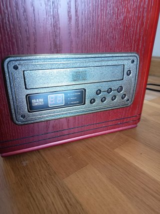 Radio CD Estilo Antiguo Marrón/Rojo