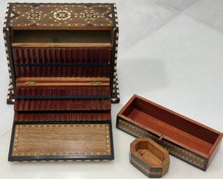 ANTIGUA GRAN CAJA MARQUETERÍA TARACEA GRANADA