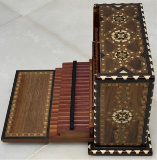 ANTIGUA GRAN CAJA MARQUETERÍA TARACEA GRANADA