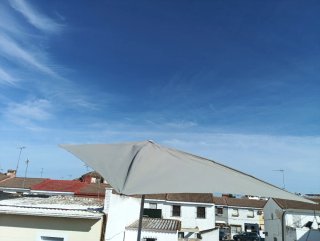 Sombrilla de playa rectangular gris