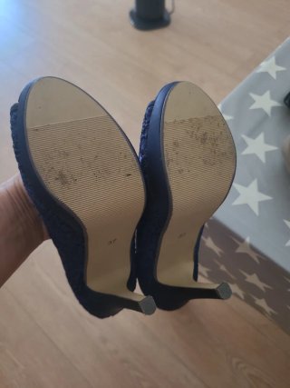 Zapatos de tacón azul talla 37