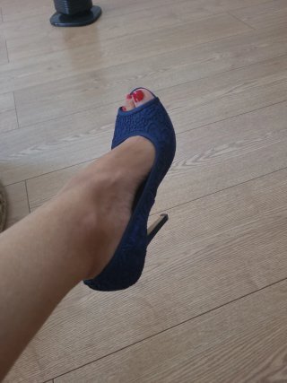 Zapatos de tacón azul talla 37