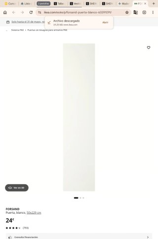 Armario IKEA PAX blanco con 10 baldas