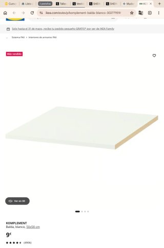 Armario IKEA PAX blanco con 10 baldas
