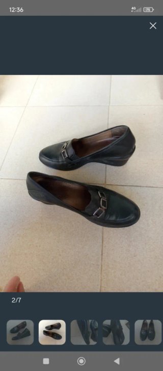 Zapatos de Piel Negros Mujer Talla 38