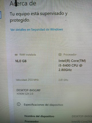 Placa Base Gigabyte H310M S2H 2.0 + CPU + RAM