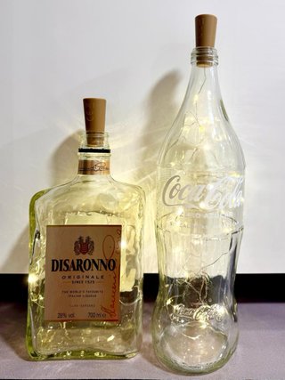 2 lámparas botella decorativa