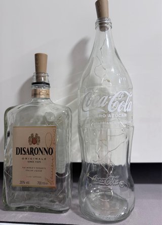 2 lámparas botella decorativa
