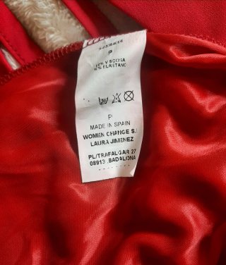 Vestido de noche rojo escotado S